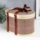 Шкатулка бамбук "Бант" овальная 19х20х30 см - фото 21570167