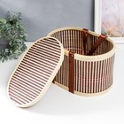 Шкатулка бамбук "Бант" овальная 19х20х30 см - фото 21570168