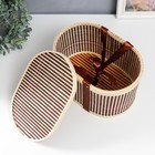 Шкатулка бамбук "Бант" овальная 19х20х30 см - фото 21570169