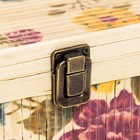 Шкатулка бамбук "Сад с пионами" квадрат, с ручками 16х24х24 см 7615685