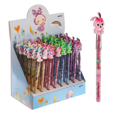 Карандаш - прикол Calligrata «Зайка», секционный, МИКС