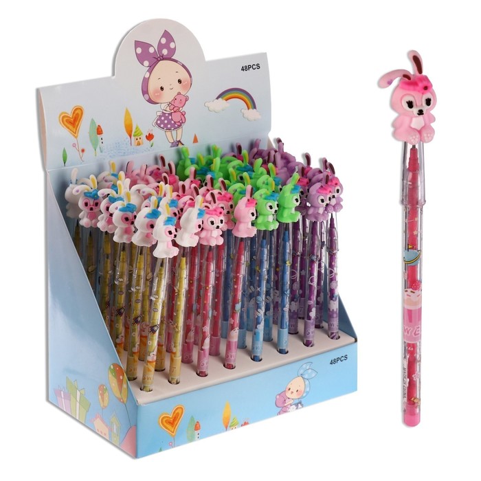 Карандаш - прикол Calligrata «Зайка», секционный, МИКС - Фото 1