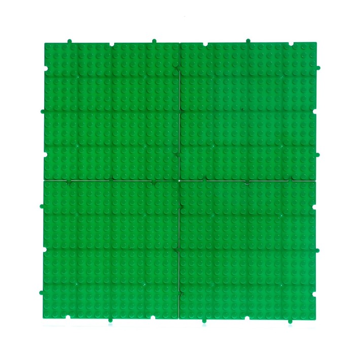 Пластина-основание для конструктора «Пазл», набор 4 штуки, 13 × 13 см штука, цвет зелёный - Фото 1