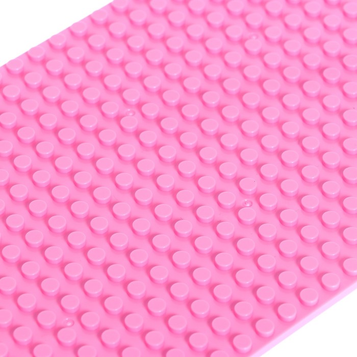Пластина-перекрытие для конструктора, 25,5 × 12,5 см, цвет розовый - фото 1905983164