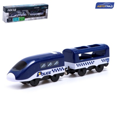 Поезд «Полиция», для железной дороги, работает от батареек, подходит для деревянных железных дорог - Фото 1