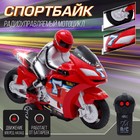 Мотоцикл радиоуправляемый «Спортбайк», работает от батареек, цвет красный - фото 299729874