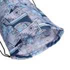 Мешок для обуви 440 х 365 мм, Erich Krause, плотность 300D, со светоотражающей полосой, New Lands, голубой/серый - Фото 4