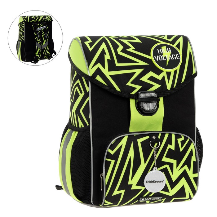 Ранец школьный на замке, 37 х 25 х 14 см, Erich Krause ErgoLine 15L, High Voltage 52595 - Фото 1