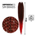 SIM-BRAIDS Афрокосы, 60 см, 18 прядей (CE), цвет русый/красный(#FR-10) - фото 9701425