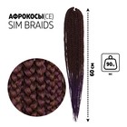 SIM-BRAIDS Афрокосы, 60 см, 18 прядей (CE), цвет каштановый/фиолетовый(#FR-20) - фото 318858941