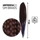 SIM-BRAIDS Афрокосы, 60 см, 18 прядей (CE), цвет каштановый/тёмно-синий(#FR-21) - фото 9701483