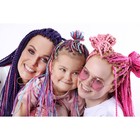 SIM-BRAIDS Афрокосы, 60 см, 18 прядей (CE), цвет зелёный/розовый/голубой(#FR-24) - Фото 6