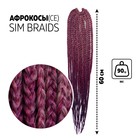 SIM-BRAIDS Афрокосы, 60 см, 18 прядей (CE), цвет розовый/лавандовый/фиолетовый(#FR-27) - фото 9701504