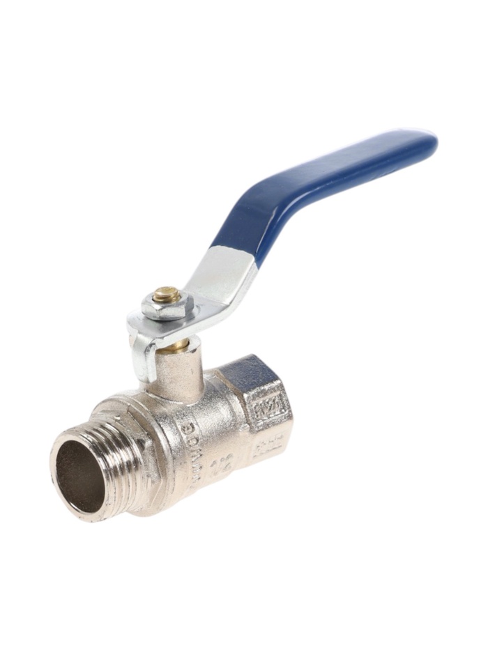 Кран шаровой ZEIN engr, нр/вр 1/2", PN 4, для холодной воды, 5-45°С, рычаг, цинк - Фото 1