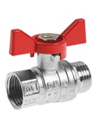 Кран шаровой ZEIN engr, нр/вр 1/2", PN 4, для холодной воды, 5-45 С, бабочка, цинк - фото 804817146