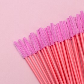 

Набор щёточек для бровей и ресниц, силиконовые, 10,5 см, 50 шт, цвет розовый