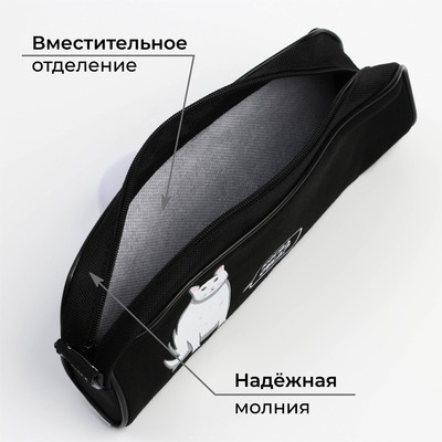 Пенал школьный, текстиль, 8×20×4 см «Когда обед?»