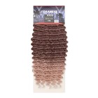 ГОЛЛИВУД Афролоконы, 60 см, 270 г, тёмно-русый, бежевый HKBT1612/Т1310 (Катрин) - Фото 4