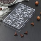 Форма для шоколада и конфет «Малый конус», 20 ячеек, 20×12×2,5 см, ячейка 2×3×1 см - фото 9702185