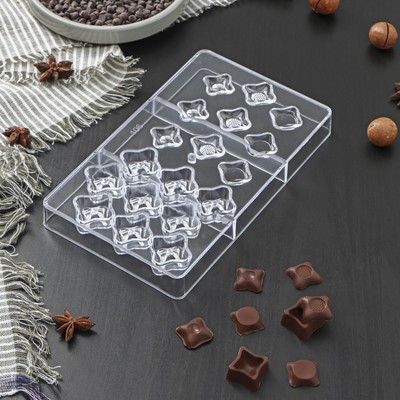 Форма для шоколада и конфет «Блеск», 18 ячеек, 20×12×2,5 см