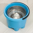 Набор для уборки, ведро с металлической центрифугой 7.2 л, швабра с телескопическим черенком 76-105 см, запасная насадка из микрофибры, МИКС - Фото 4