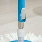 Набор для уборки, ведро с металлической центрифугой 7.2 л, швабра с телескопическим черенком 76-105 см, запасная насадка из микрофибры, МИКС - Фото 6