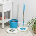 Набор для уборки, ведро с металлической центрифугой 7.2 л, швабра с телескопическим черенком 76-105 см, запасная насадка из микрофибры, МИКС - Фото 7