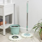 Набор для уборки, ведро с металлической центрифугой 7.2 л, швабра с телескопическим черенком 76-105 см, запасная насадка из микрофибры, МИКС - Фото 9