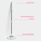 Швабра для мытья пола Доляна, металлический наконечник, микрофибра, телескопическая ручка 87-115 см - Фото 2