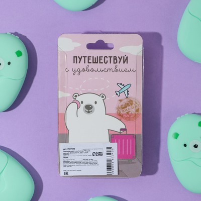 Мыло листовое в контейнере "Мишка", зеленый, 50 пластинок, 5,5 х 7,5 см