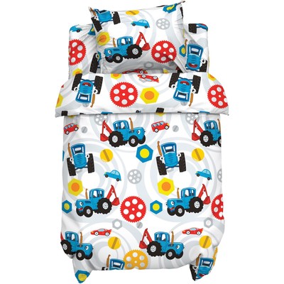 Постельное бельё ясельный «Синий трактор. Механика», бязь