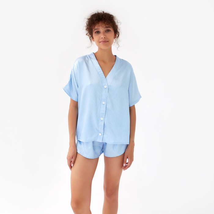 Пижама женская (сорочка, шорты) MINAKU: Light touch, цвет голубой, размер 42