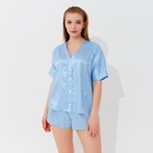 Пижама женская (сорочка, шорты) MINAKU: Light touch, цвет голубой, размер 48 - Фото 2