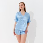 Пижама женская (сорочка, шорты) MINAKU: Light touch, цвет голубой, размер 48 - фото 2721279