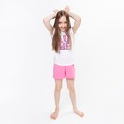 Комплект для девочки, цвет белый/розовый, рост 140 7819555