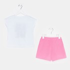 Комплект для девочки, цвет белый/розовый, рост 140 7819555