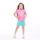 Пижама для девочки, цвет мятный/розовый, рост 140 - фото 321332454