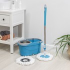Швабра с отжимом и ведро с металлической центрифугой, запасная насадка, цвет МИКС - Фото 2