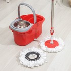 Швабра с отжимом и ведро с металлической центрифугой, запасная насадка, цвет МИКС - Фото 5