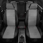 Авточехлы для Subaru Forester 5 с 2018-н.в., джип, перфорация, экокожа, цвет тёмно-серый, чёрный - Фото 3