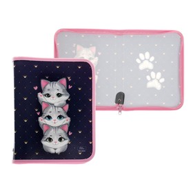 Папка для тетрадей, А5, пластиковая, 18×23×2.5 см «Котики»