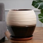 Горшок цветочный с поддоном 7 л, белый керамика, "Сфера" (М) 7818701