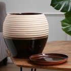 Горшок цветочный с поддоном 7 л, белый керамика, "Сфера" (М) 7818701