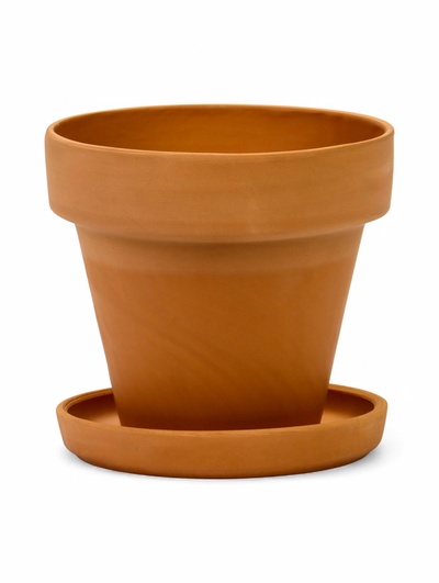 Горшок для цветов «Терра», 500 мл, d=12 см, h=11 см, керамика, с поддоном, цвет терракот