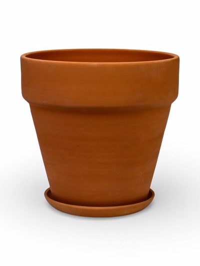 Горшок для цветов «Терра», 17 л, d=35 см, h=32 см, керамический, с поддоном, коричневый