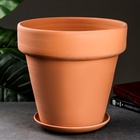 Горшок для цветов «Терра», 17 л, d=35 см, h=32 см, керамический, с поддоном, коричневый - Фото 7