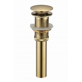 Донный клапан SAVOL S-XS002B, 1 1/4", для раковины, без перелива, латунь, золото