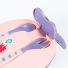 Детская посуда в наборе «Малышка Рози», Ø13см., вилка, ложка, тарелка на присоске - фото 24397901