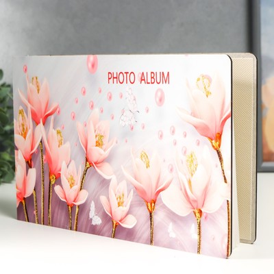 Фотоальбом на 50 фото 15×20 см «Розовые ирисы», в коробке, 25.5×4×18 см
