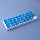 Таблетница-органайзер «Месяц», английские буквы, 31 секция, цвет голубой/прозрачный - Фото 2